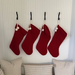 Red Holiday Stockings Set4pc